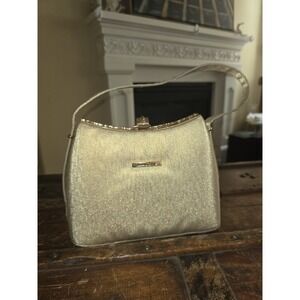 Sanremo Italy Womens Gold Purse Hard Case Metallic Shoulder Bag